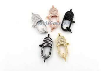 Large Lobster Clasp, CZ Rose, Gold